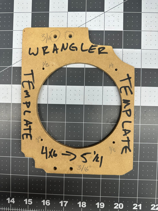 Jeep Wranglet TJ 4x6 to 5 1/4 speaker adapter template